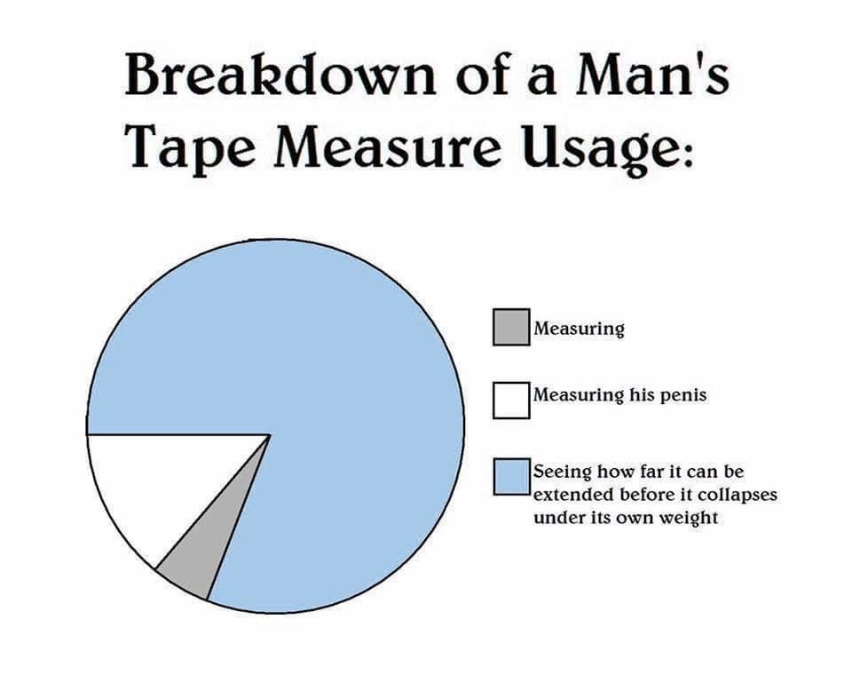missing tape measure meme - Breakdown of a Man's Tape Measure Usage Measuring Measuring his penis Seeing how far it can be Hextended before it collapses under its own weight