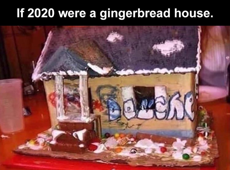 gingerbread crack house - If 2020 were a gingerbread house.