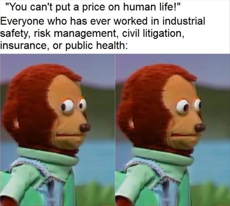 xenoblade chronicles riki meme - "You can't put a price on human life!" Everyone who has ever worked in industrial safety, risk management, civil litigation, insurance, or public health