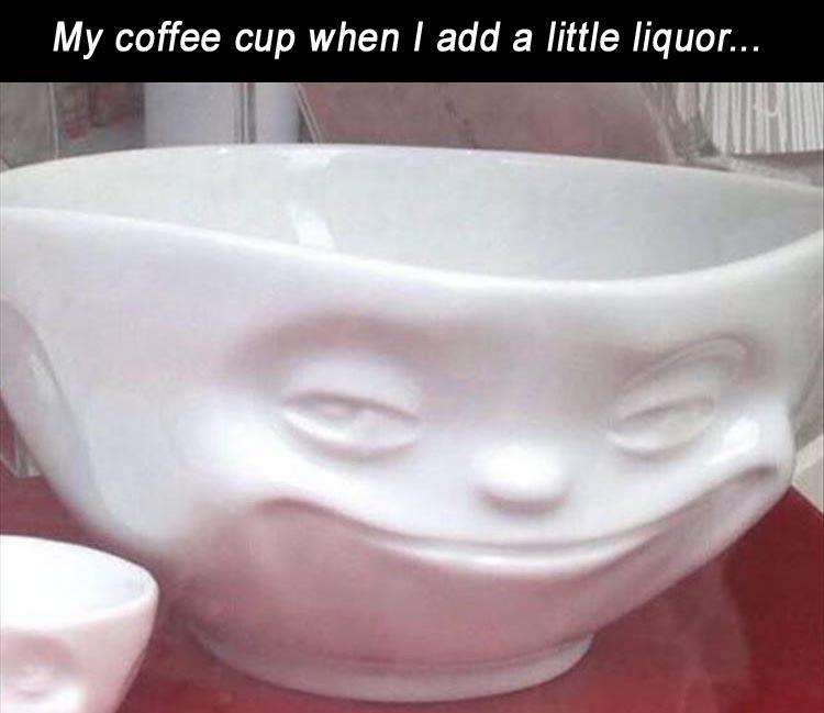 ceramic - My coffee cup when I add a little liquor...