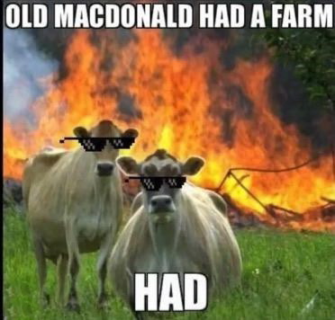 evil cows - Old Macdonald Had A Farm Had