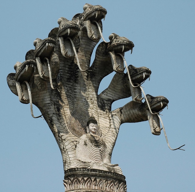 random pics - hindu multi headed snake statue - Dur 1941