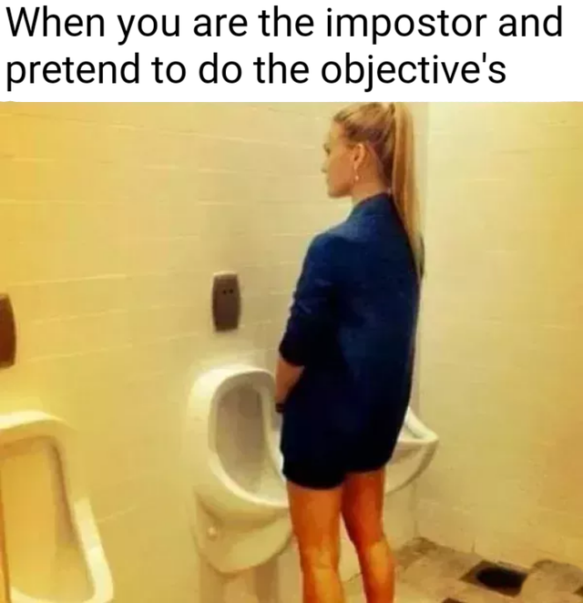 bar refaeli urinal - When you are the impostor and pretend to do the objective's