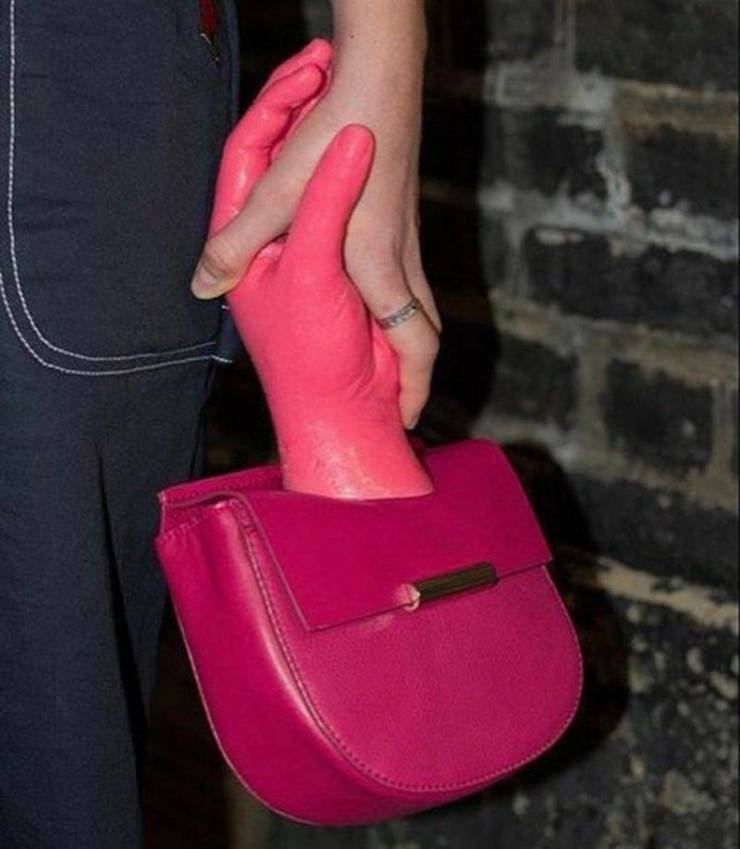 funny pics - hand holding purse