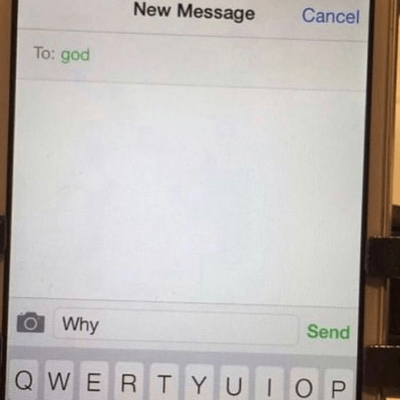 message to god - New Message Cancel To god o Why Send Qwerty U Top