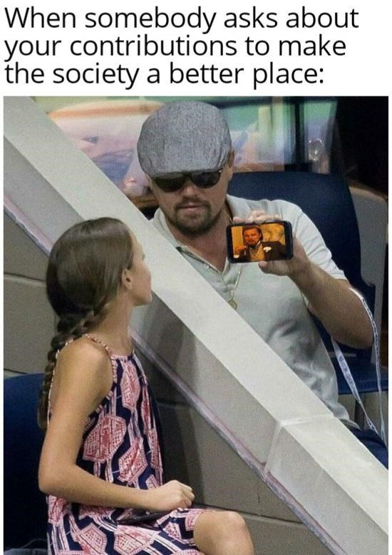 leonardo dicaprio with the little girl - When somebody asks about your contributions to make the society a better place