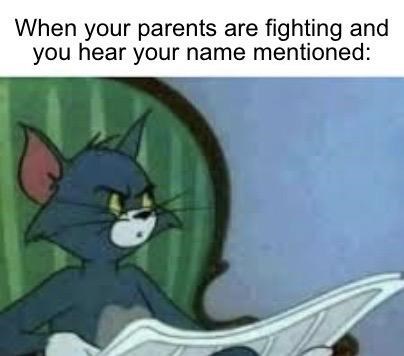 german kid farts meme - When your parents are fighting and you hear your name mentioned