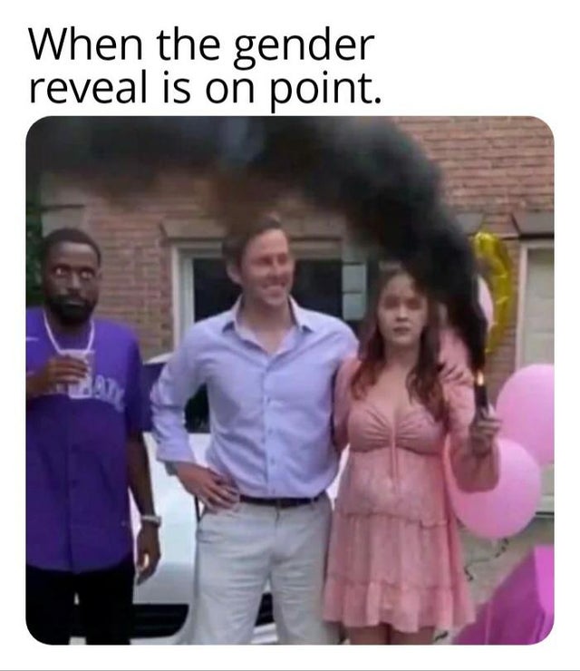 photo caption - When the gender reveal is on point.