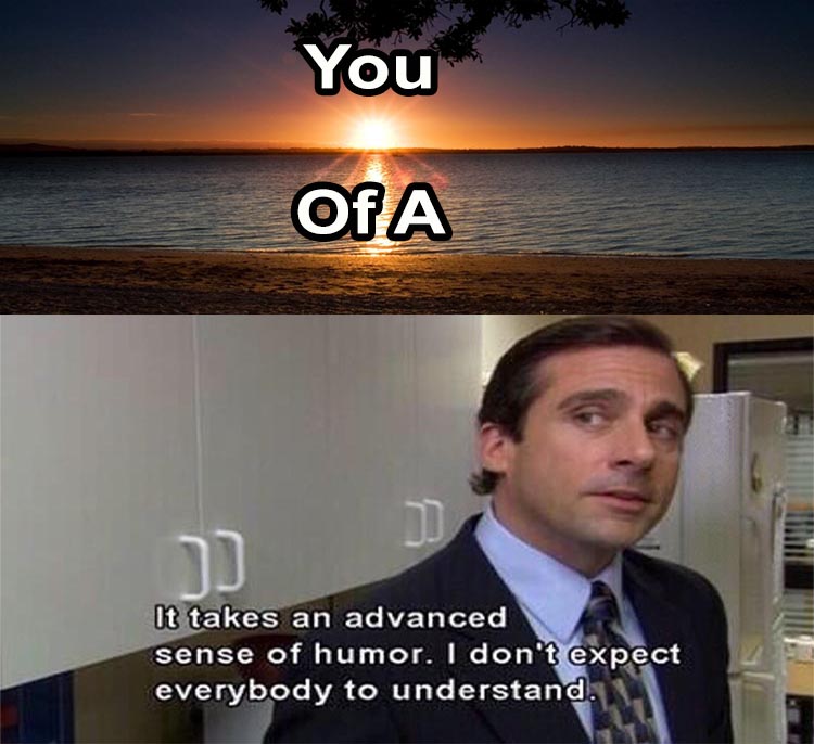 The Office - You Of A It takes an advanced sense of humor. I don't expect everybody to understand.