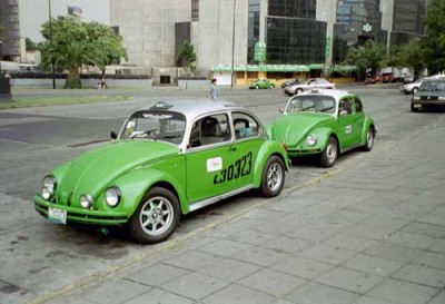 1. Bubble Taxi, the Bubble is still the most common taxi in Mexico City.