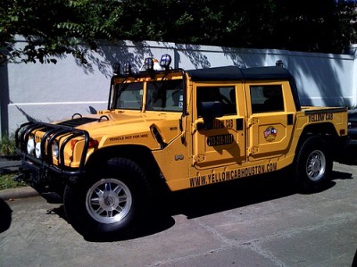 3. Hummer Taxi, from Houston Texas it is ready to pick up customers in very rural areas without streets.