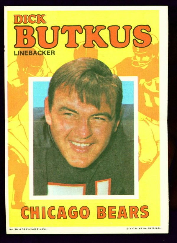 people named dick - Dick Butkus Linebacker Chicago Bears No. 28 of 32 Football Pin Ups. T.C.G. Prtd. In Usa