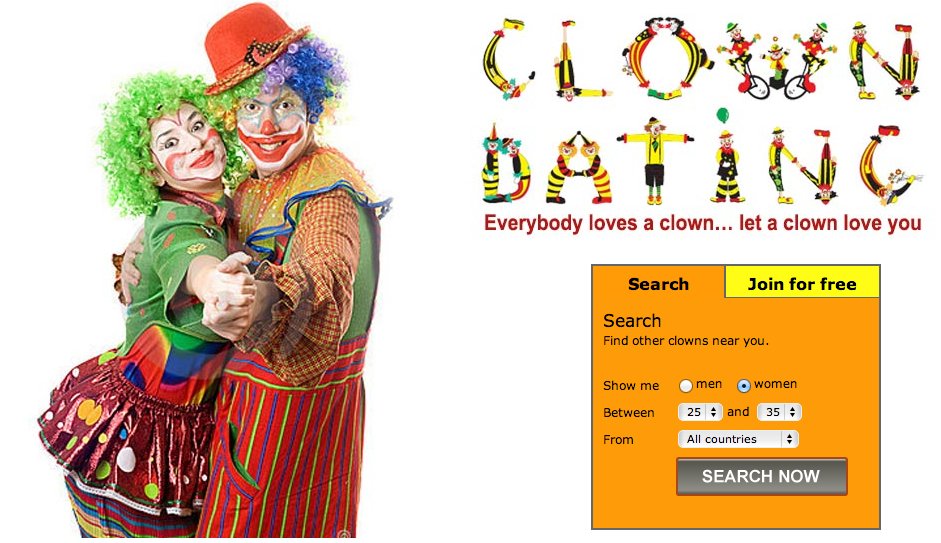 Whether you're a clown by career or a clown by choice, this Clown Dating site will help you find others that share this hysterically fun lifestyle.