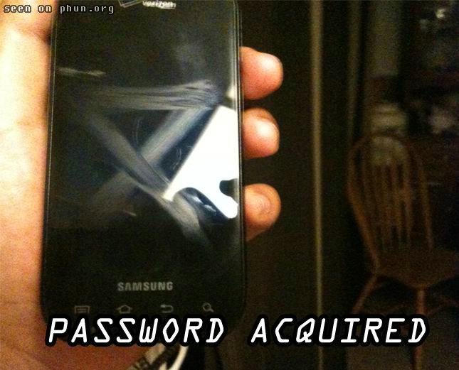 gadget - seen on phun.org Samsung Password Acquired