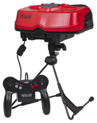Nintendo Virtual Boy 1995 - Looking more like an outdoor grill than a console, this machine was the first to be able to display 3D graphics but wasn't well received and discontinued the same year it was released.