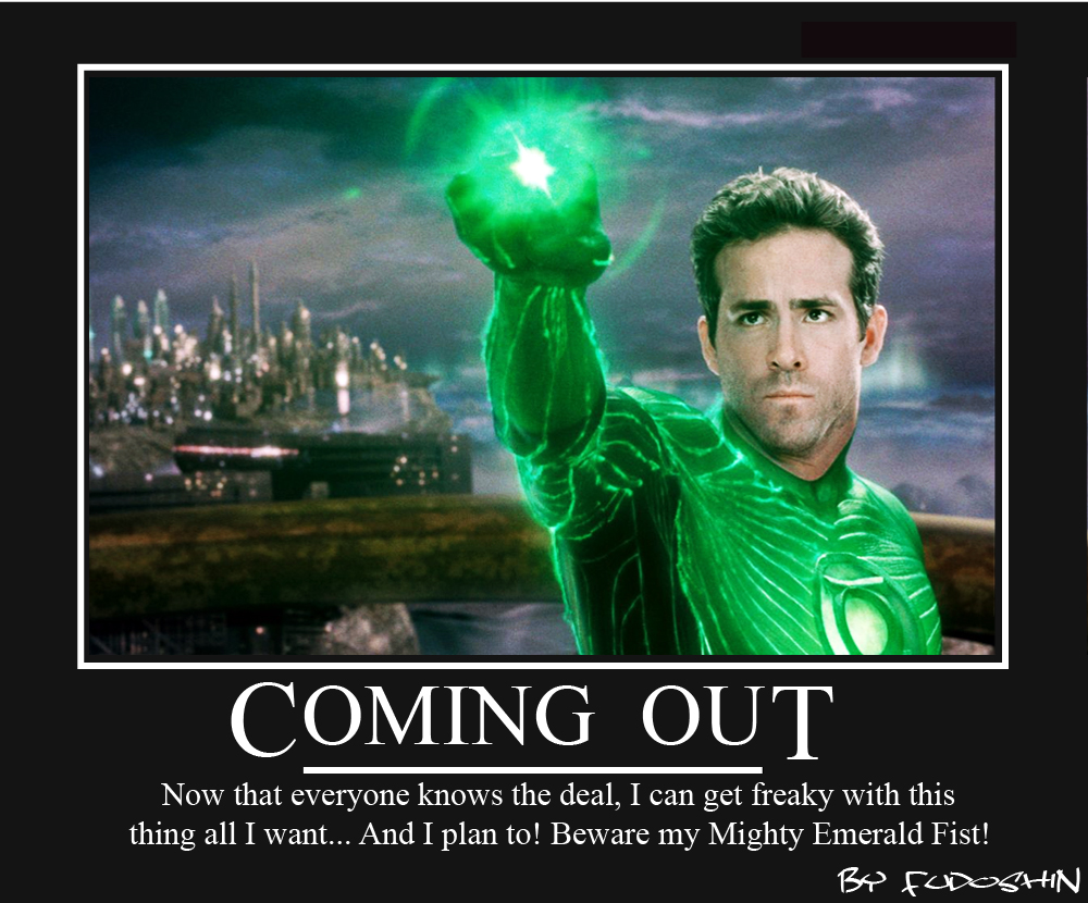 The Green Lantern came out of the closet a few weeks ago so I couldn't resist the inuendo.