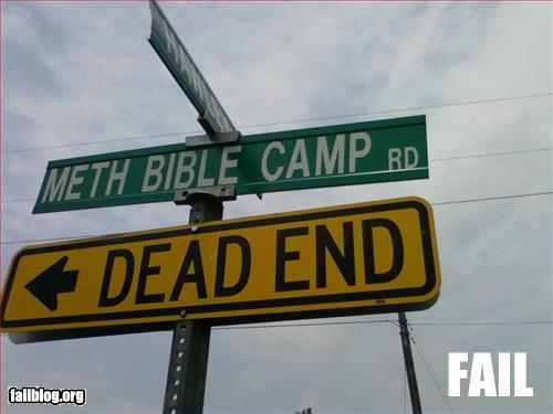 Funny street sign. Abbreviation failure.