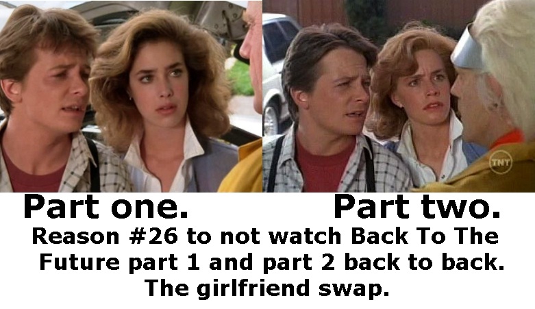 Actress playing girlfriend swapped between part one and part two.