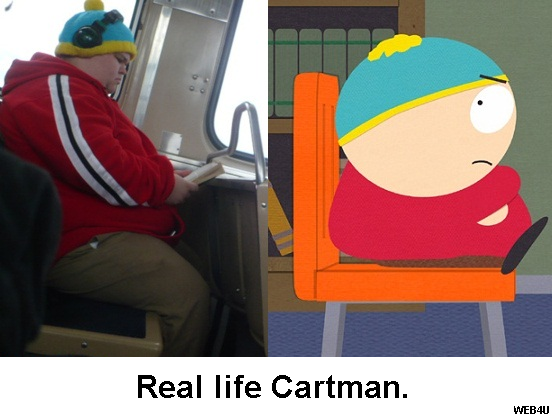 Cartman rides the bus.