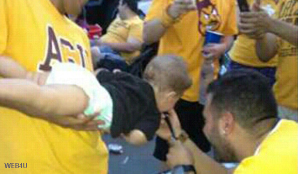 Arizona State University knows how to party, perhaps they should have carded the baby?  Police are investigating this incident.
