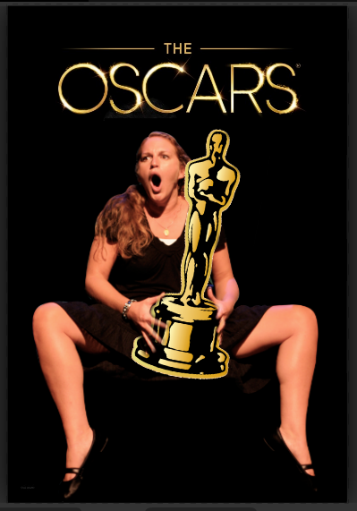 She seems rather excited to receive the Oscar.