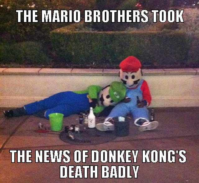Looks like the Mario Brothers are taking this rather badly.