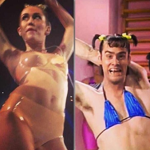 Or should I say,  Moron Miley?  Anyway here is Miley looking just like Vera DeMilo aka: Jim Carrey.
