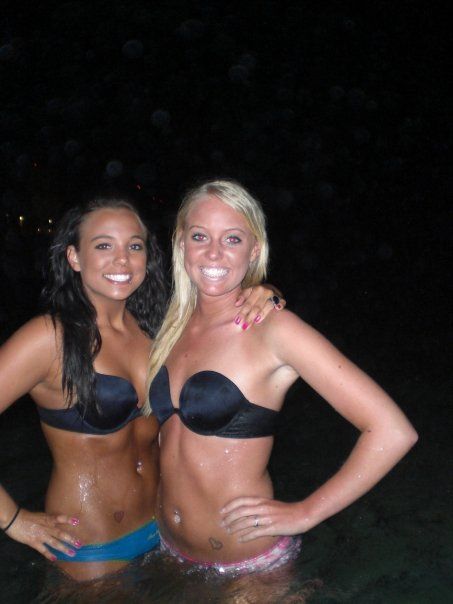 College Teens In Matching Strapless Bras - Picture