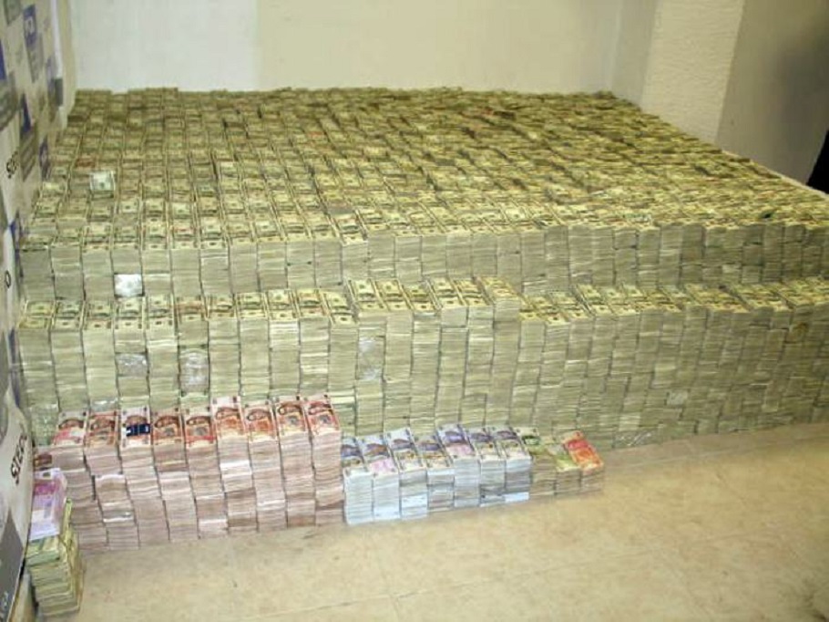 206 million seized in the bust of a Mexican drug lord on March 15, 2007.
