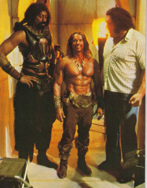 Arnold is 6'2", and Wilt and Andre are 7'1".