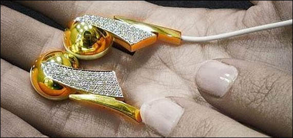 Gold and diamond earbuds  5,175 dollars