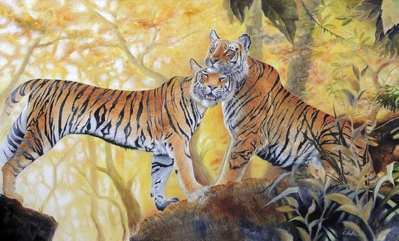 Painting of two tigers 5,800 dollars