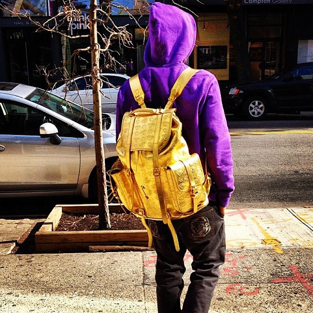 Gold backpack from Billionaire Boys Club    1,650 dollars