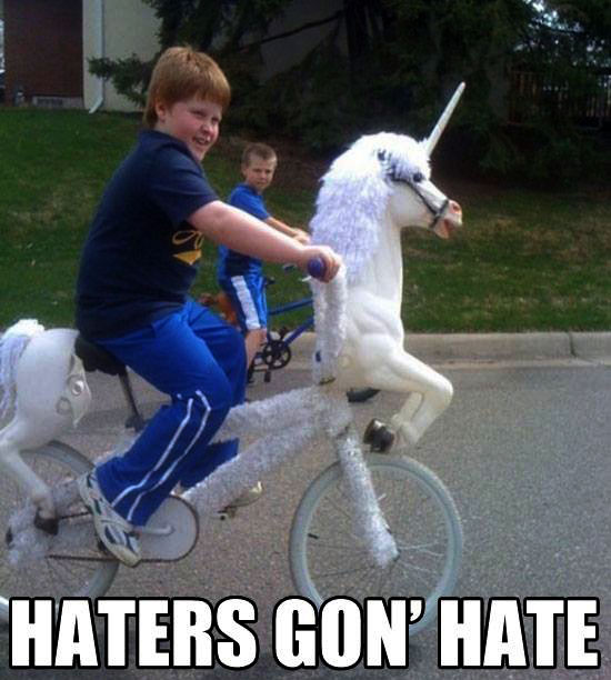 unicorn bicycle - Haters Gon' Hate