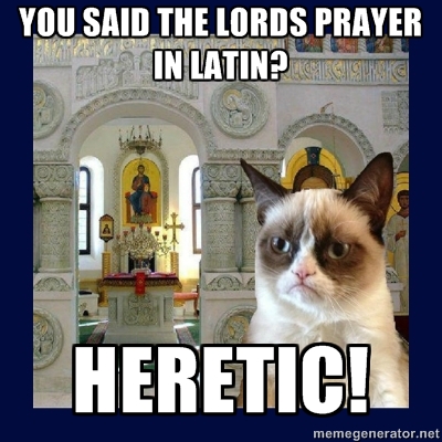Latin is the language used in Roman Catholicism, Orthodox are not in communion with the Roman Catholics.