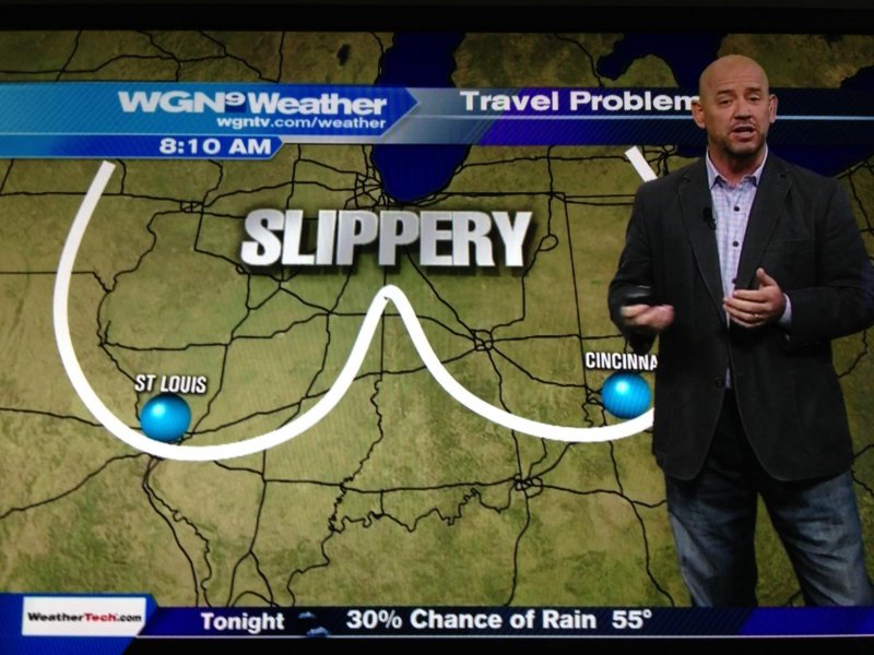 Weather man loves tits
