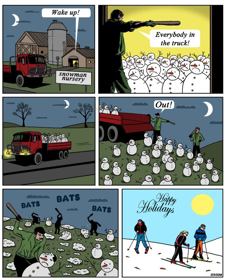 jeroom comics - Wake up! Everybody in the truck! snowman nursery Out! Dava Bats Bats Bats 80 8 Jeroom