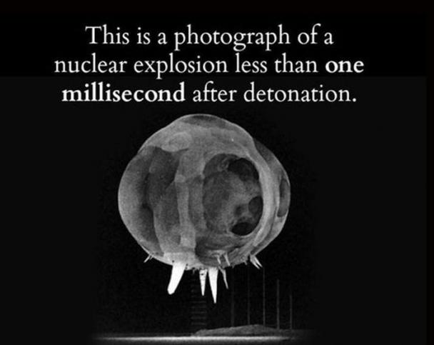 atomic bomb photographs - This is a photograph of a nuclear explosion less than one millisecond after detonation.