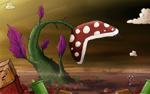 super mario fan art giant piranha plant