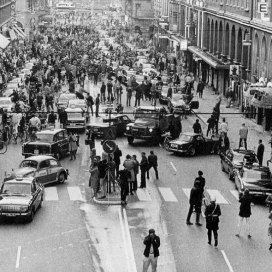 5:00 P.M., September 3rd, 1967 Sweden changed from driving on the left side to driving on the right  this was the result