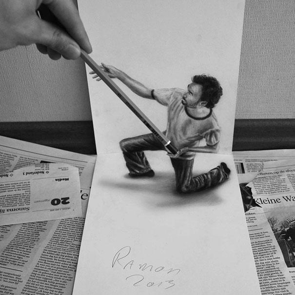 3D Pencil Drawings by Ramon Bruin