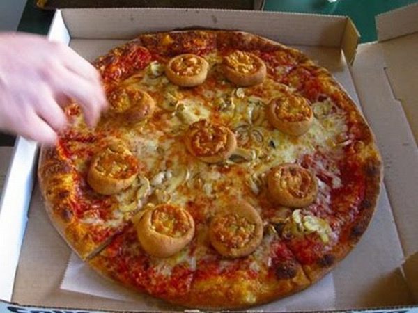 pizza with little pizzas on top