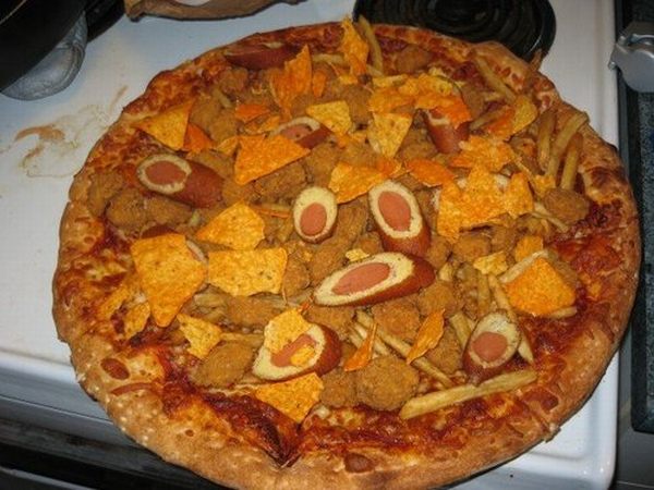 chicken nugget pizza