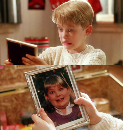 Buzz's "Girlfriend"In the movie Home Alone, Kevin, played by Macaulay Culkin, finds a picture of his brother's ugly girlfriend. This picture was actually a boy made up to look like an ugly girl because the director thought it would be too cruel to make fun of a real girl like that.