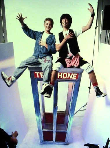Bill and Ted's Excellent Chevy VanOriginally, Bill and Ted were supposed to travel around time in a Van. They felt it might have been seen as a rip off of Back To The Future, so they changed it to a telephone booth.