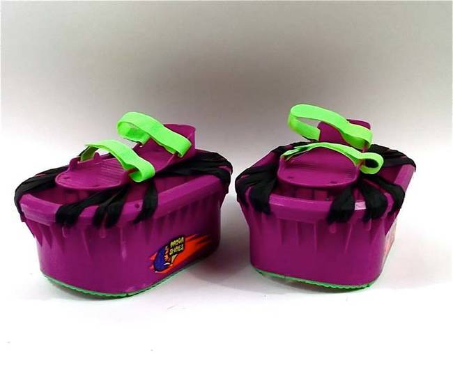 Moon shoes were basically tiny trampolines that you wore on your feet, which sounds both awesome, and incredibly dangerous. It became clear that it was really easy to land from a jump poorly and end up with a broken ankle, or even worse.