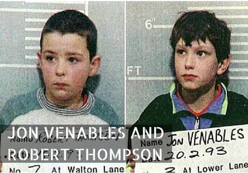 These cold-blooded kids abducted and mutilated the 2-year-old James Bulger in February, 1993 in England. They kidnapped him from a shopping center, tortured him and left him on a rail line more than two miles away where his body was found two days later.
Surveillance cameras captured the abduction, in addition to multiple other crimes the killers committed earlier that day.
Venables and Thompson were convicted in November 1993, and both were released from prison and granted new identities in 2001. Venables has committed multiple crimes subsequently, including child pornography.