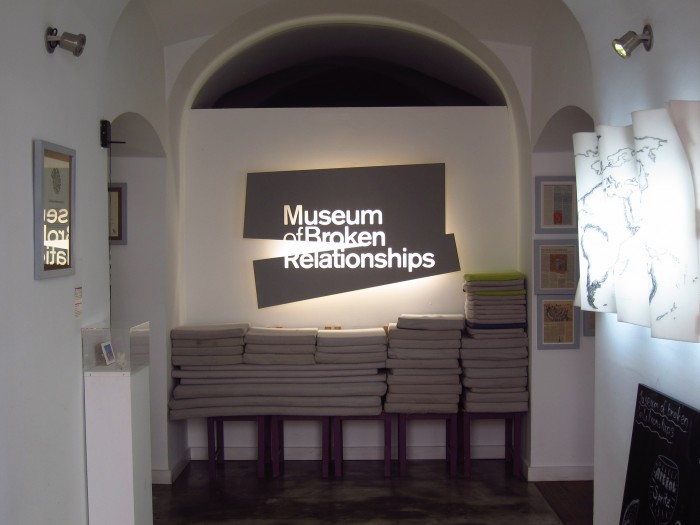 “Our societies oblige us with our marriages, funerals, and even graduation farewells, but deny us any formal recognition of the demise of a relationship, despite its strong emotional effect,” says the founders of the Museum of Broken Relationships located in Croatia.

What started as a traveling exhibition, the museum’s concept centers on “fail relationships and their ruins.” And with this museum, you can be a part of it.
They actually encourage guests to donate items of their failed relationships.The idea behind it all is to build something of value from broken pieces, which is a nice sentiment if not a little odd.