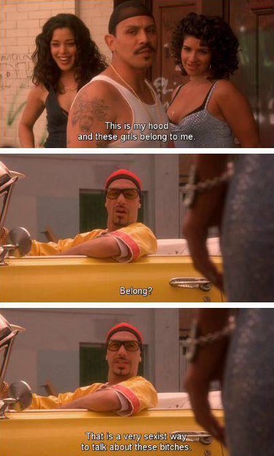 Ali G shows some knowledge of feminism rights