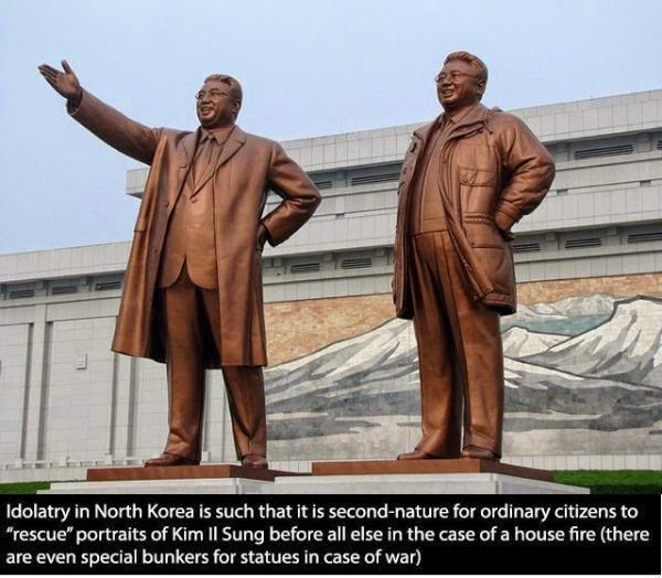 leader kim il sung statue - Idolatry in North Korea is such that it is secondnature for ordinary citizens to "rescue" portraits of Kim Il Sung before all else in the case of a house fire there are even special bunkers for statues in case of war